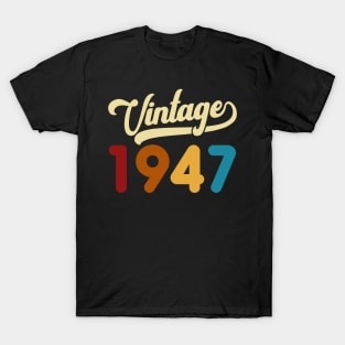 1947 Vintage Gift 73rd Birthday Retro Style T-Shirt